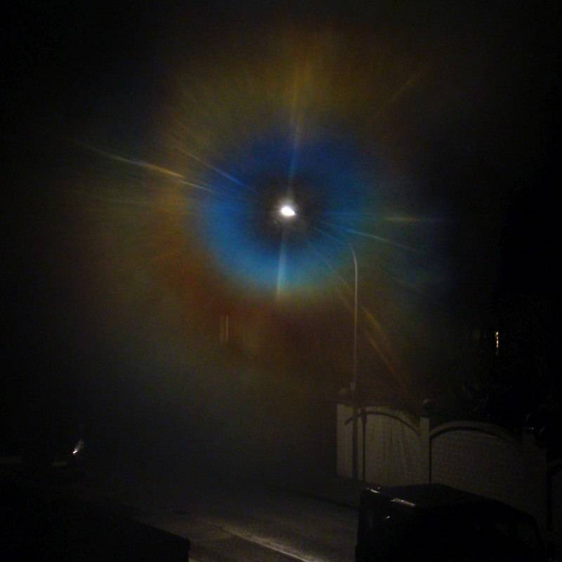 Lichtbeugung an behauchtem Glas