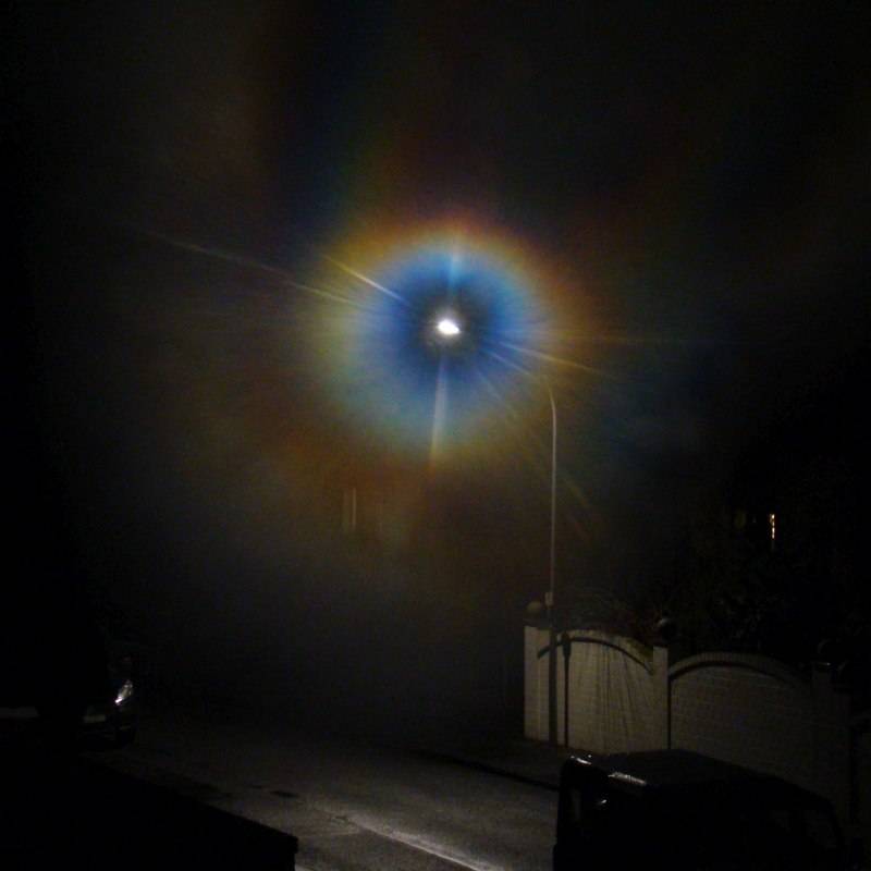 Lichtbeugung an behauchtem Glas