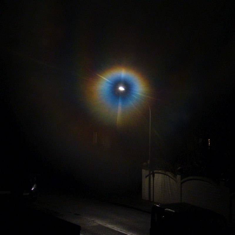 Lichtbeugung an behauchtem Glas