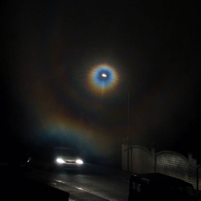 Lichtbeugung an behauchtem Glas
